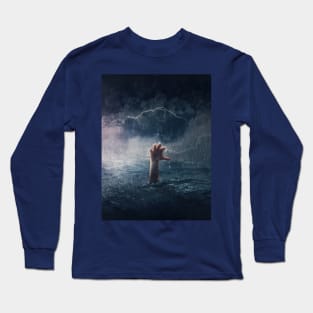 hand sinking in the ocean Long Sleeve T-Shirt